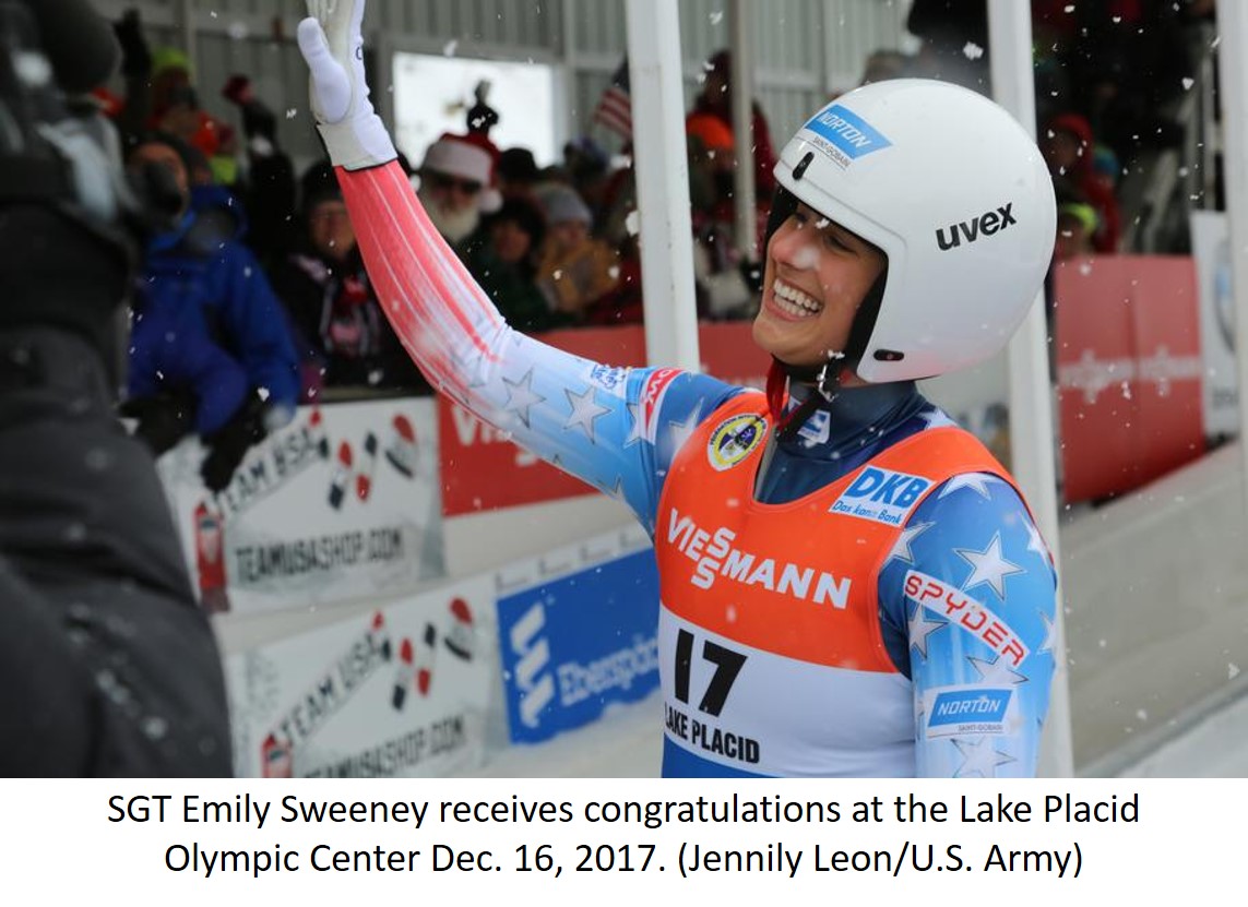 Army Sergeant Emily Sweeney Named to the 2022 Winter Olympics as part of the USA’s Luge Team