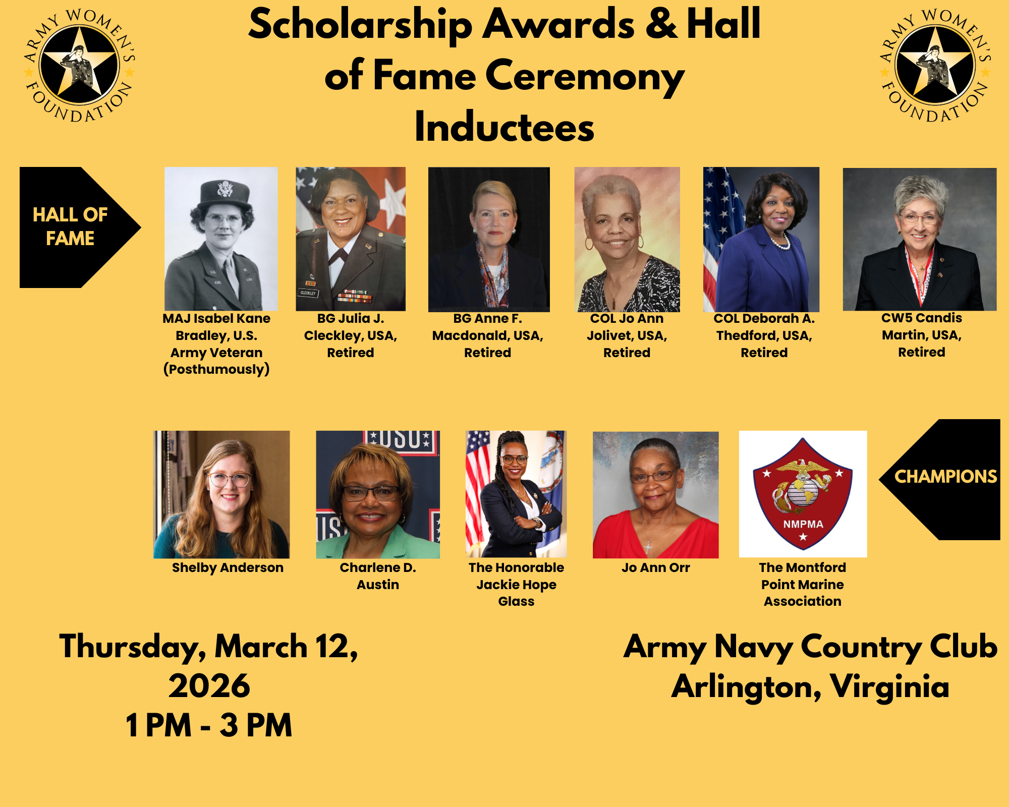 2026 AWF Hall of Fame and Champions Inductees